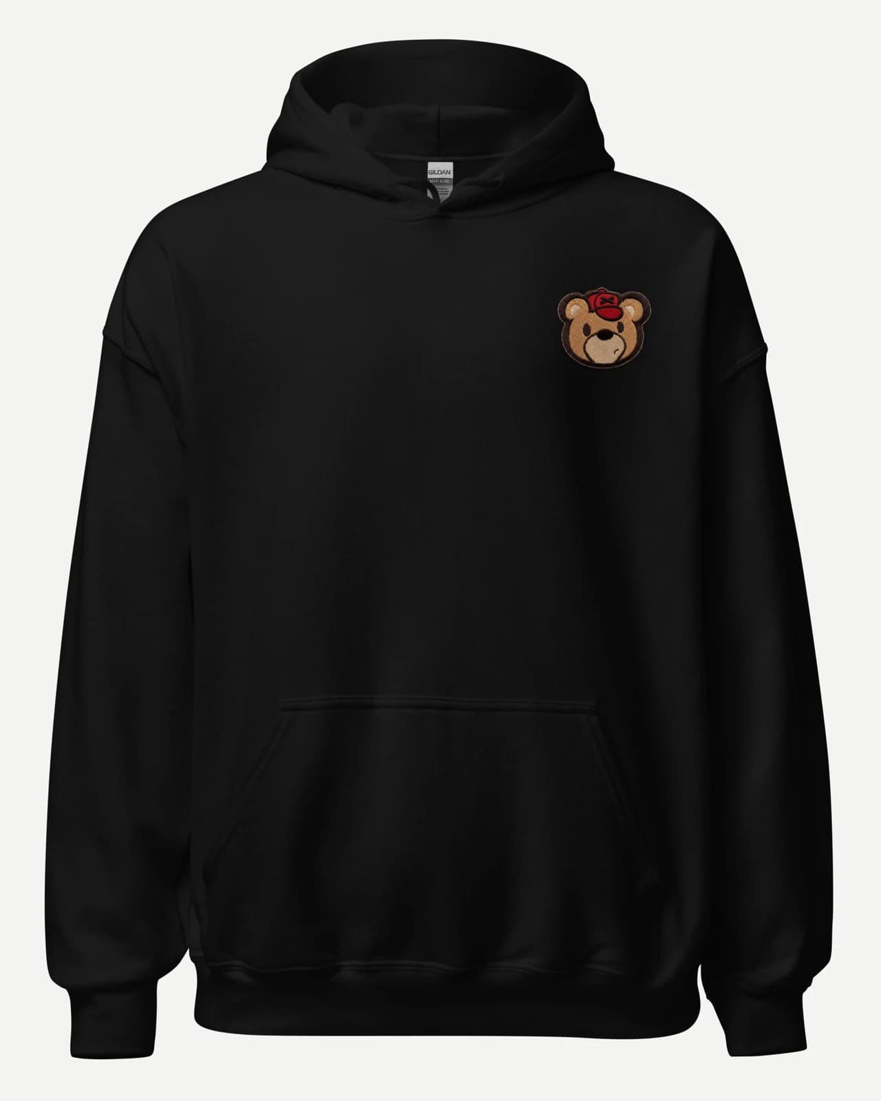 Teddy Patch Heavy Hoodie in Black